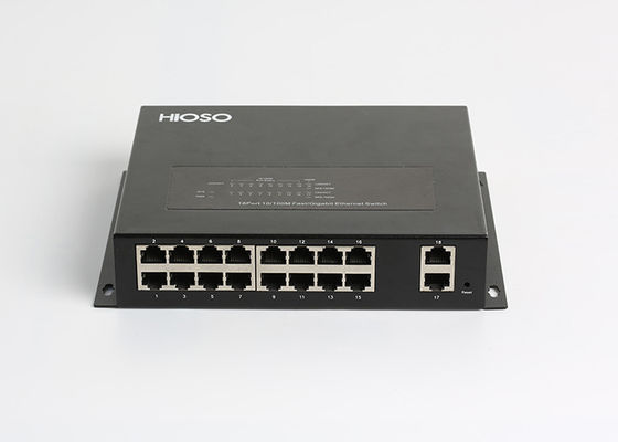 HiOSO 16 100M Ports 2 100 / 1000M Rj45 Network Switch, Fiber Optic Cable Switch
