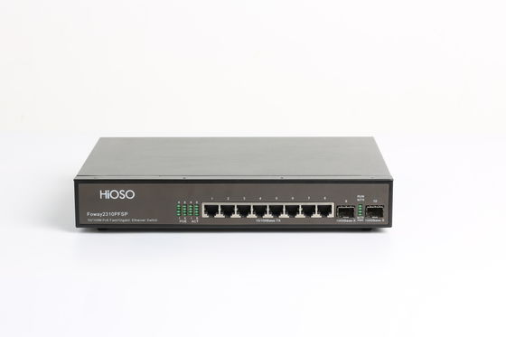 8 cổng PoE 10 / 100M 2 cổng 1000M SFP Poe Ethernet Switch 10 cổng
